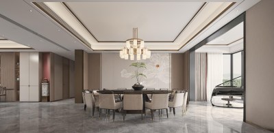 新中式餐厅3D模型下载